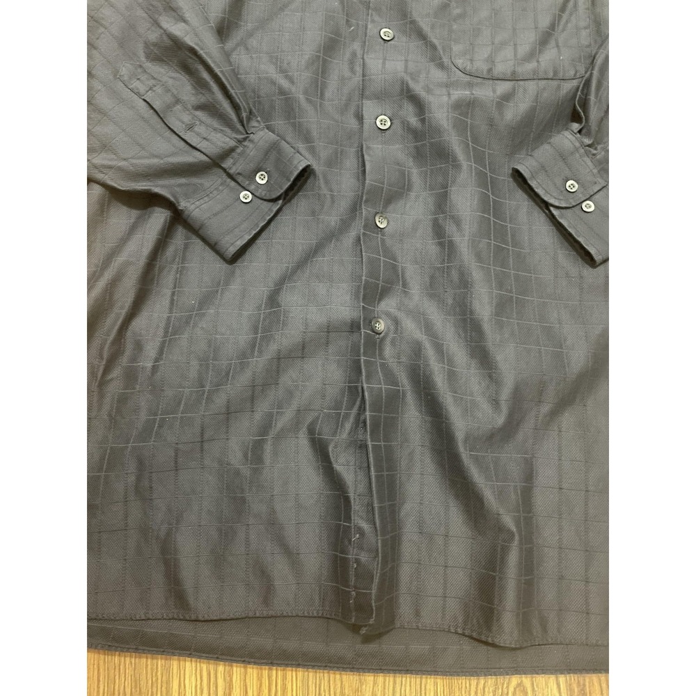 John W Nordstrom Shirt Mens Large Classic Fit Black Check Long Sleeve - Picture 7 of 12